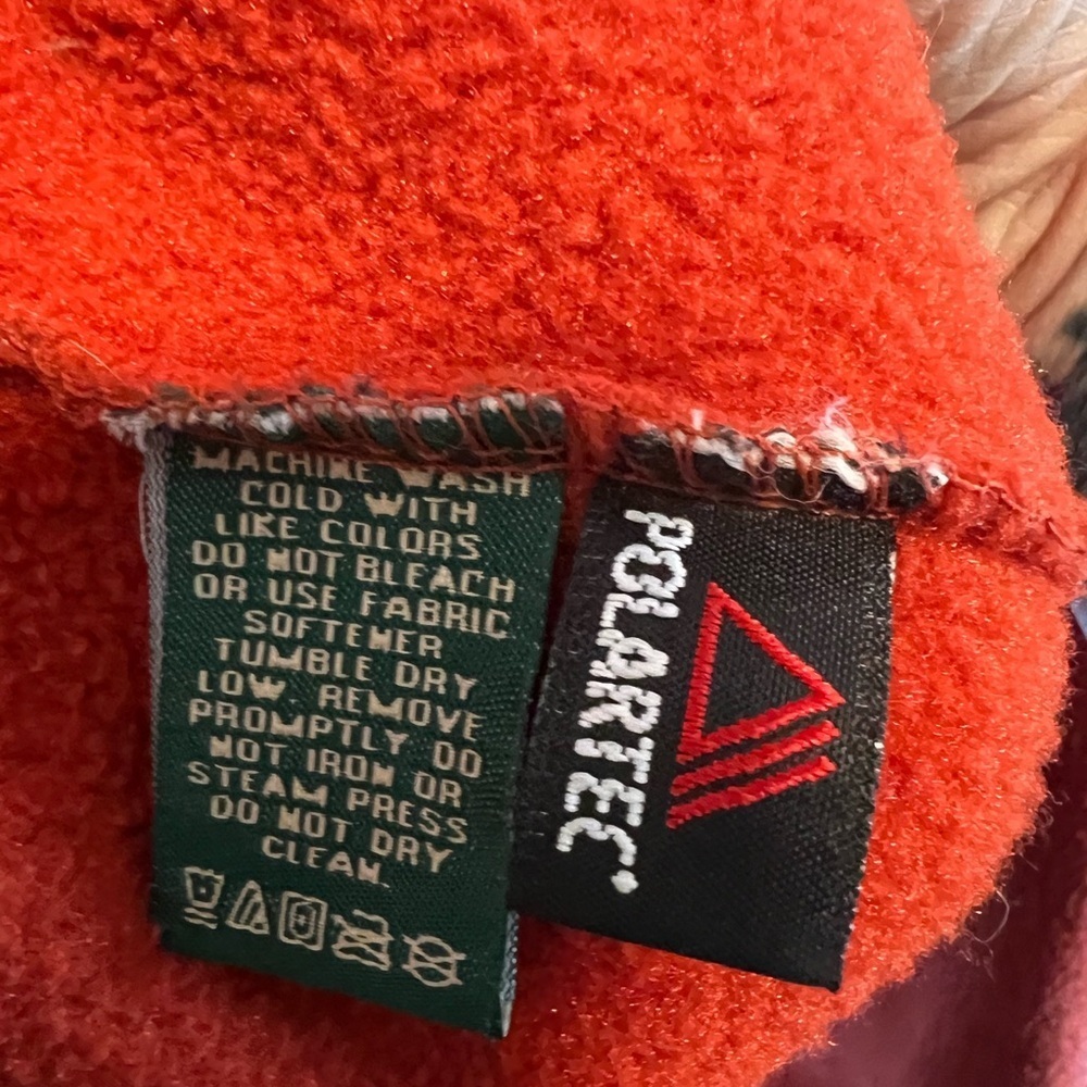 L.L. Bean orange, quarter zip pull over sweatshirt. Fleece. Size L in Men’s - Picture 6 of 8
